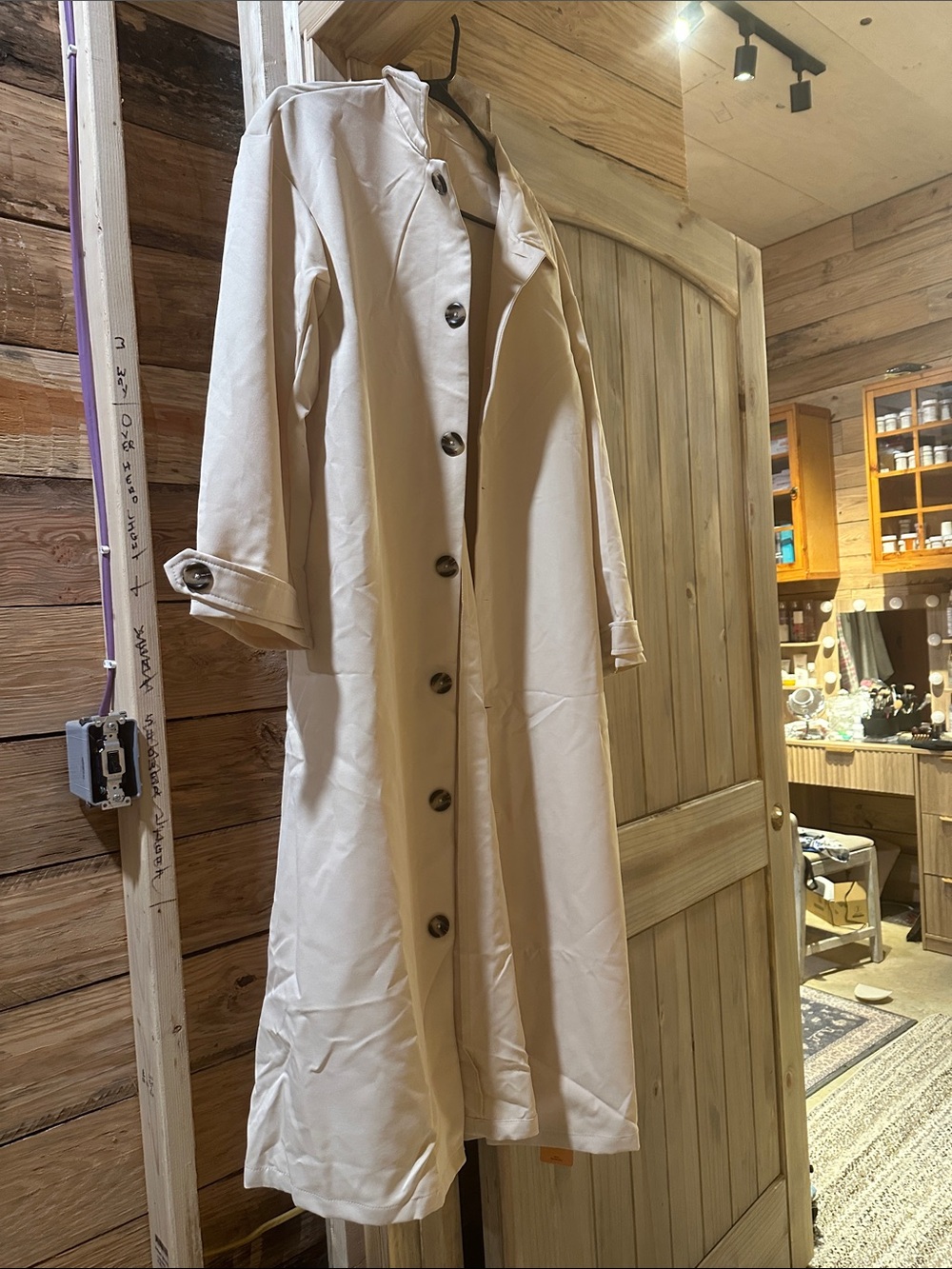 Light Cream Button-Front Trench Coat from Forever 21